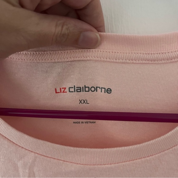 Liz Claiborne Pale Pink Cotton Tee Women’s XXL - Picture 3 of 7